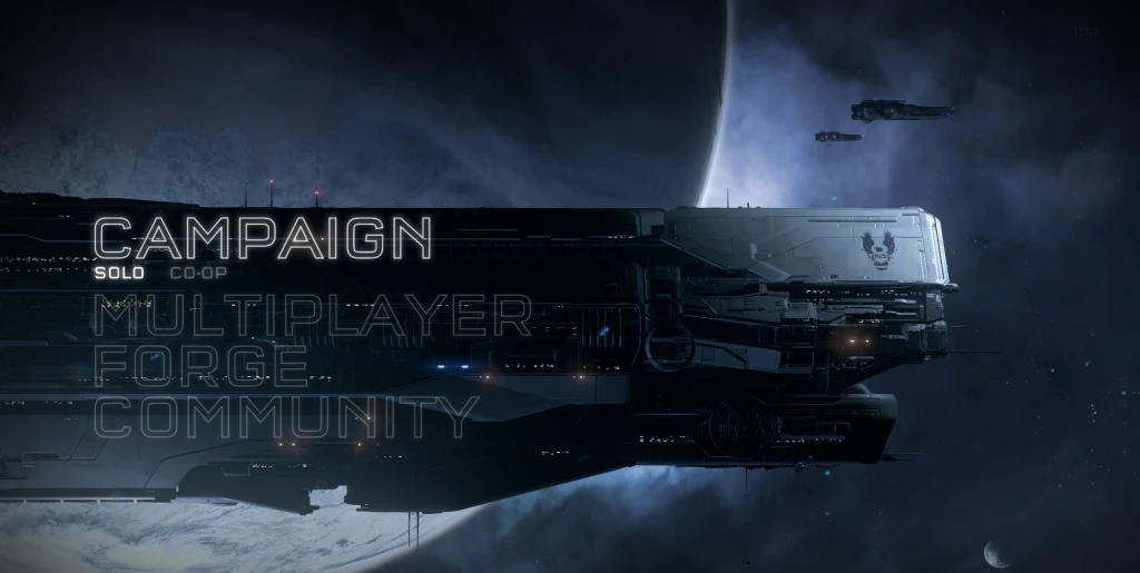 Halo 5 Reforged menu with Campaign selected and Solo and Co-op options visible