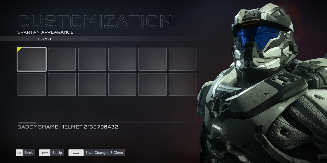 Spartan armor and helmet preview in the Reforged customization menu